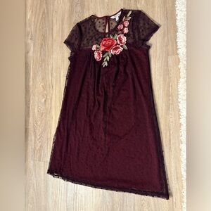 Maroon Floral Dress